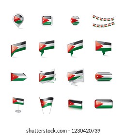 Jordan flag, vector illustration on a white background