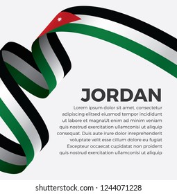 Jordan flag, vector illustration on a white background