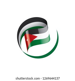 Jordan flag, vector illustration on a white background