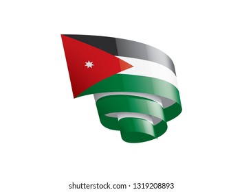Jordan flag, vector illustration on a white background