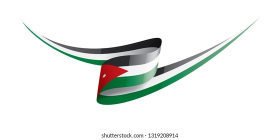 Jordan flag, vector illustration on a white background