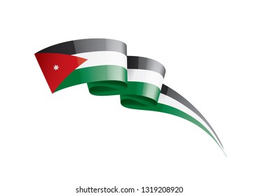 Jordan flag, vector illustration on a white background