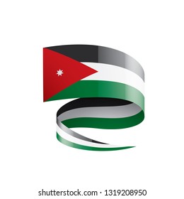 Jordan flag, vector illustration on a white background