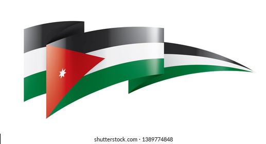 Jordan flag, vector illustration on a white background