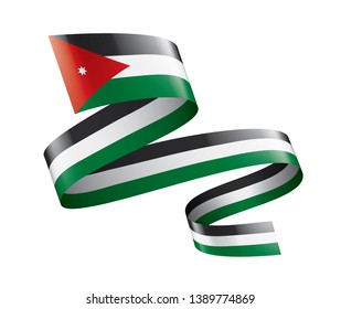 Jordan flag, vector illustration on a white background