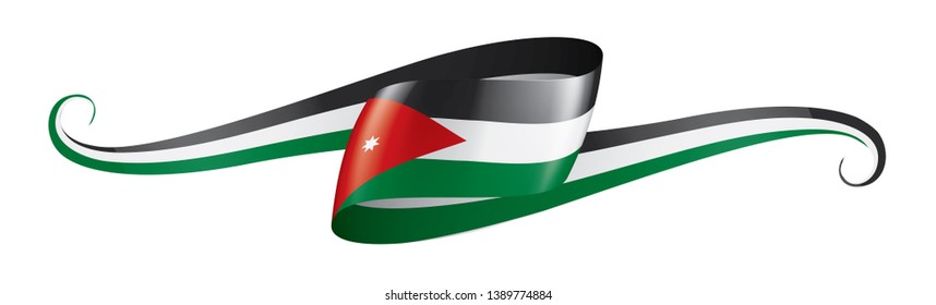 Jordan flag, vector illustration on a white background