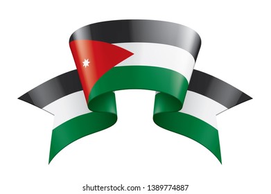Jordan flag, vector illustration on a white background