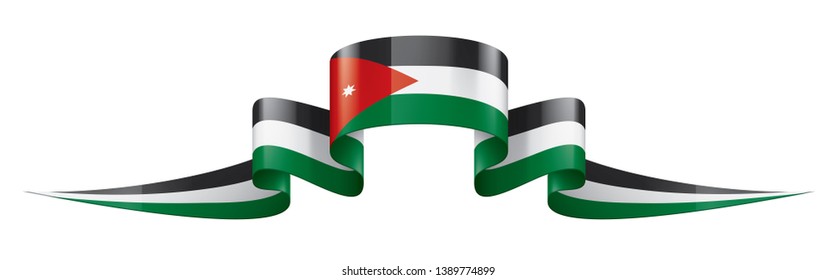Jordan flag, vector illustration on a white background