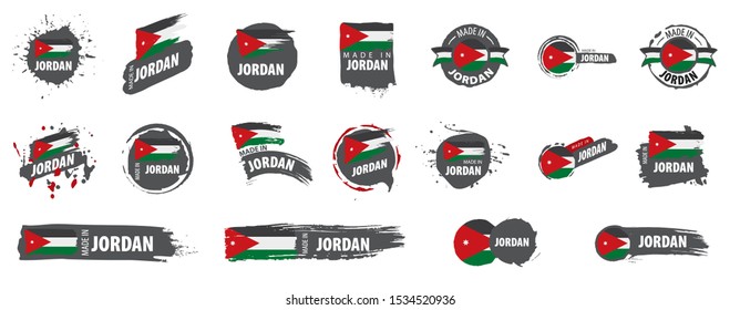 Jordan flag, vector illustration on a white background