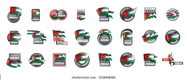Jordan flag, vector illustration on a white background