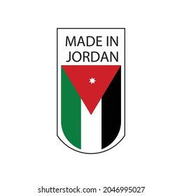 JORDAN flag, vector illustration on a white background. Made in jordan 