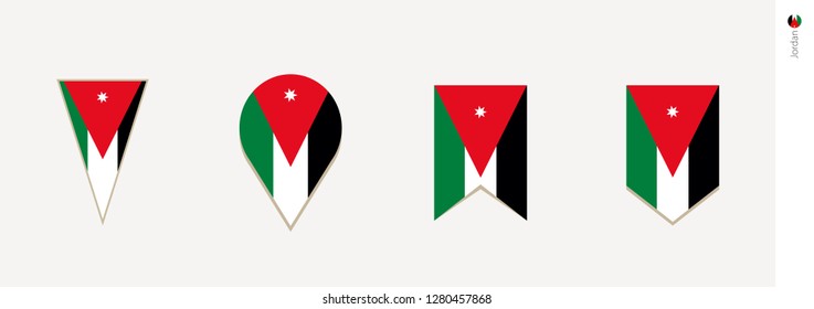 Jordan flag in vertical design, vector illustration.