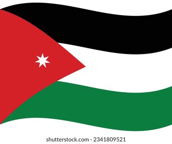 Jordan flag. Flag of Jordan. Jordan flag wave