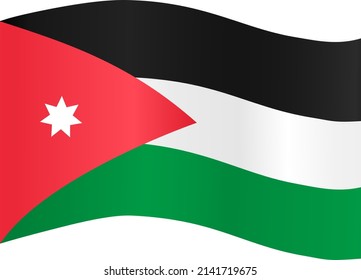 Jordan flag wave  isolated  on png or transparent background,Symbol Jordan,template for banner,card,advertising ,promote,and business matching country poster, vector illustration