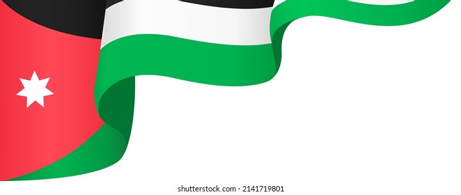 Jordan flag wave  isolated  on png or transparent background,Symbol Jordan,template for banner,card,advertising ,promote,and business matching country poster, vector illustration