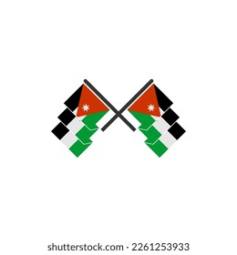 Jordan flags icon set, Jordan independence day icon set vector sign symbol