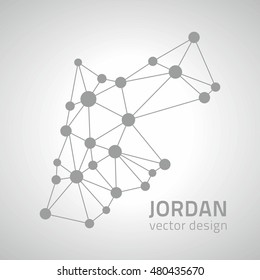 Jordan grey contour perspective vector map