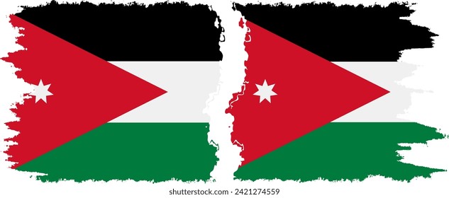 Jordan and Jordan grunge flags connection, vector