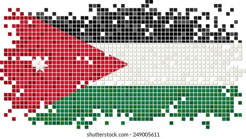 Jordan grunge tile flag. Vector illustration Eps 8.
