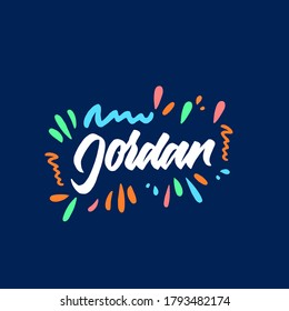 Jordan hand drawn vector lettering. brush calligraphy. vector illustration.