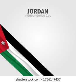 Jordan happy independence day greeting card, banner with template text vector illustration. Jordanian memorial holiday 25th of May design element with three stripes