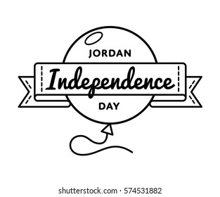 Jordan Independence day emblem isolated vector illustration on white background. 25 may patriotic holiday event label, greeting card decoration graphic element