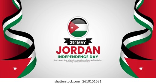 Jordan Independence Day. Happy National Holiday May 25 Background Design