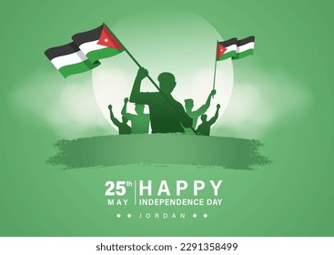 Ilustración vectorial del Día de la Independencia de Jordania