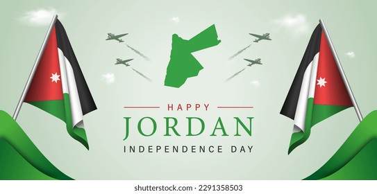 Jordan Independence day vector illustration