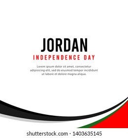 Jordan independence day vector template. Design illustration for banner, advertising, greeting cards or print.