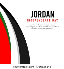 Jordan independence day vector template. Design illustration for banner, advertising, greeting cards or print.
