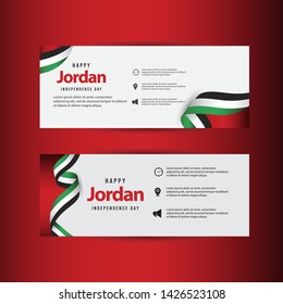 Jordan independence day vector template. Design illustration for banner, advertising, greeting cards or print.