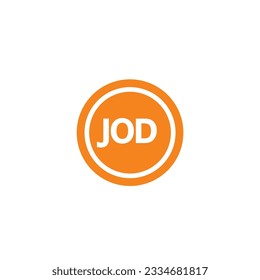 Jordan - Jordanian dinar currency symbol stock illustration on white background