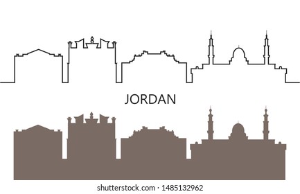 Jordan logo.  Isolated Jordan architecture on white background