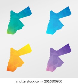 Jordan Low Poly Map Clip Art Design. Geometric Polygon Graphic National Icon. Vector Illustration Symbol.