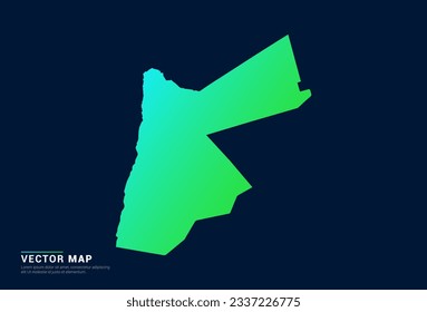 Mapa jordano del concepto azul gradiente abstracto verde con vector de efecto de luz de tecnología.
