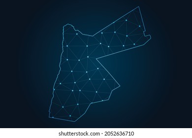 jordan map , Abstract mash line and point scales on dark background for your web site design map logo, app, ui,Travel. Vector illustration eps 10.