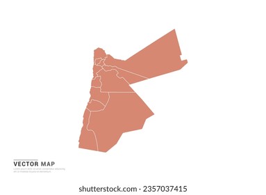 Jordan Map - abstract style orange isolated on white background for design vector.