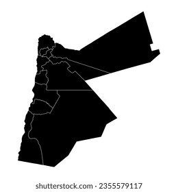 Jordan map with administrative divisions.