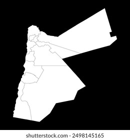 Jordanien Karte mit Verwaltungsabteilungen.