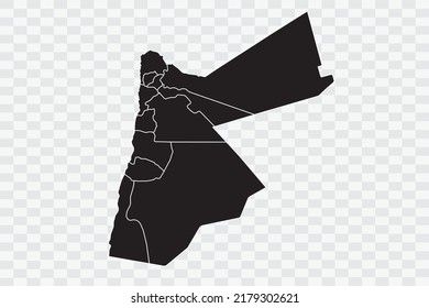 Jordan Map black Color on White Backgound quality files Png 