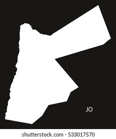 Jordan Map black and white illustration