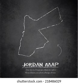 Jordan map blackboard chalkboard vector