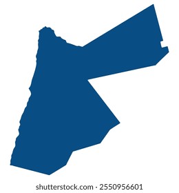 Mapa de Jordania en color azul