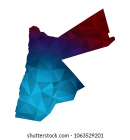 Jordan map - Colorful Polygonal map of Jordan rumpled triangular low poly style gradient graphic background , Vector illustration eps 10.