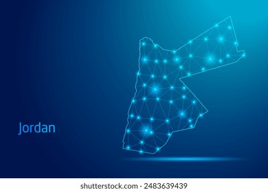 Jordan map - concept of communication technology, graphic of low poly.