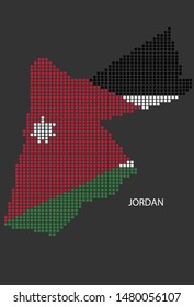Jordan map design flag Azerbaijan square, black background.
