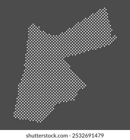 Jordan map dot on gray background.  Dotted map of Hashemite Kingdom of Jordan. Vector eps10.