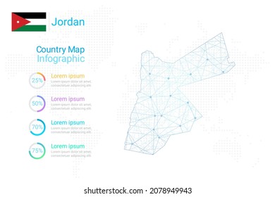 Jordan map with elements of infographics template. Vector eps10.