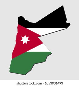 Jordan Map Flag